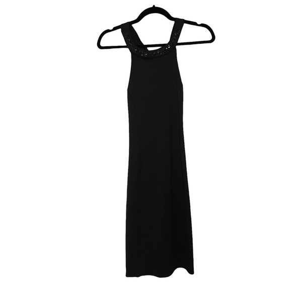 Nordstroms Black Swan Black Halter Dress w/Jeweled Neckline & TwistTie Open Back - Picture 6 of 14